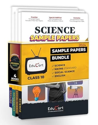 Educart CBSE Class 10 Sample Papers Bundle - Science, Maths, Social Science & English